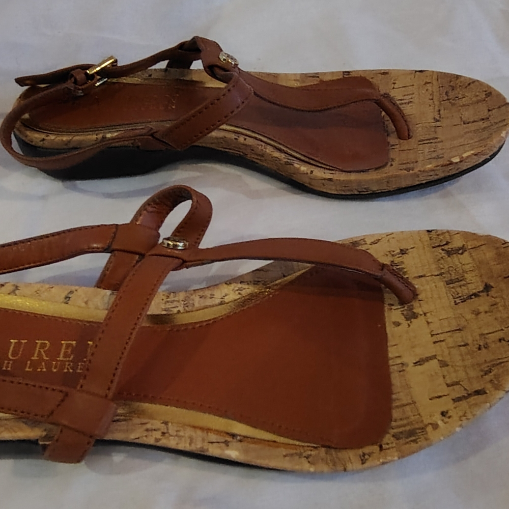 Lauren Ralph Lauren Brown Thong Sandals Women's Size 6.5